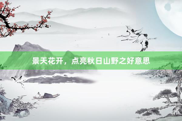 景天花开，点亮秋日山野之好意思