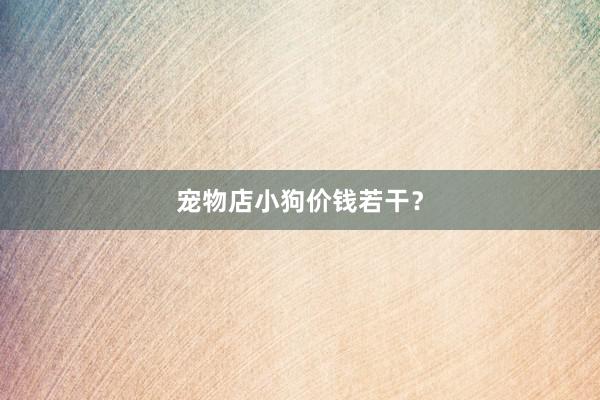宠物店小狗价钱若干？